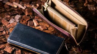 【人気】オークバーク・ブリストルはオークバークを使用したラウンドジップ長財布