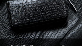 【池田工芸】マットクロコの素材の“味”を堪能する、マットブラック一枚革財布。Crocodile Round Big Wallet “Matte Black”（マットクロコダイル ラウンドビッグウォレット）【10月19日頃出荷】